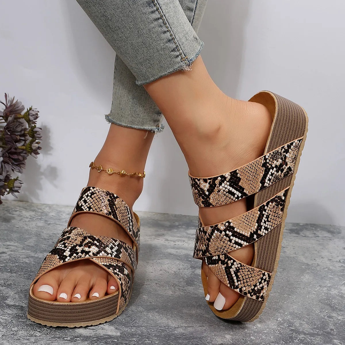 EcoComfort Cork Platform Sandals