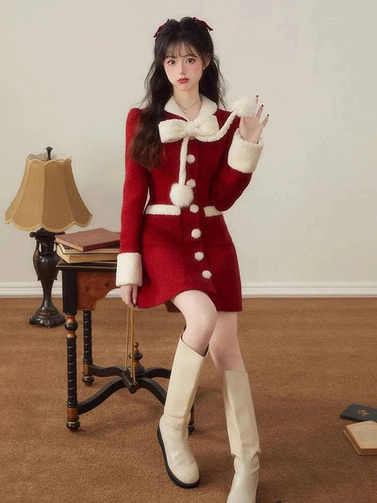 Thick Woolen Christmas Vestidos Dresses - itsshirty