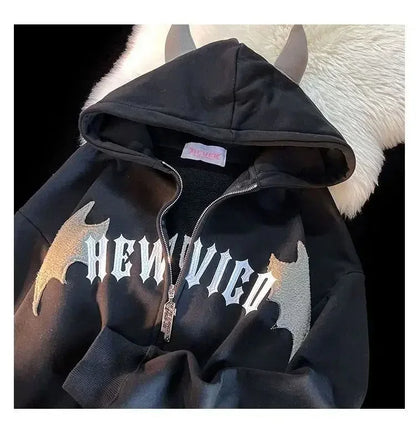 Devil Wings Gothic Zipper Hoodies