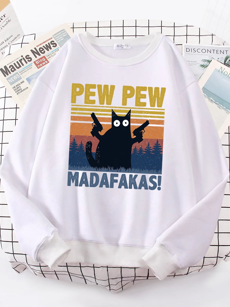 High Quality Pew Pew Cat Hoodie