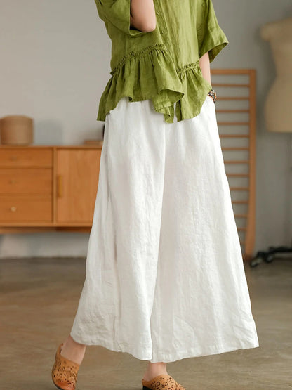 Casual Chic Cotton Linen Capris