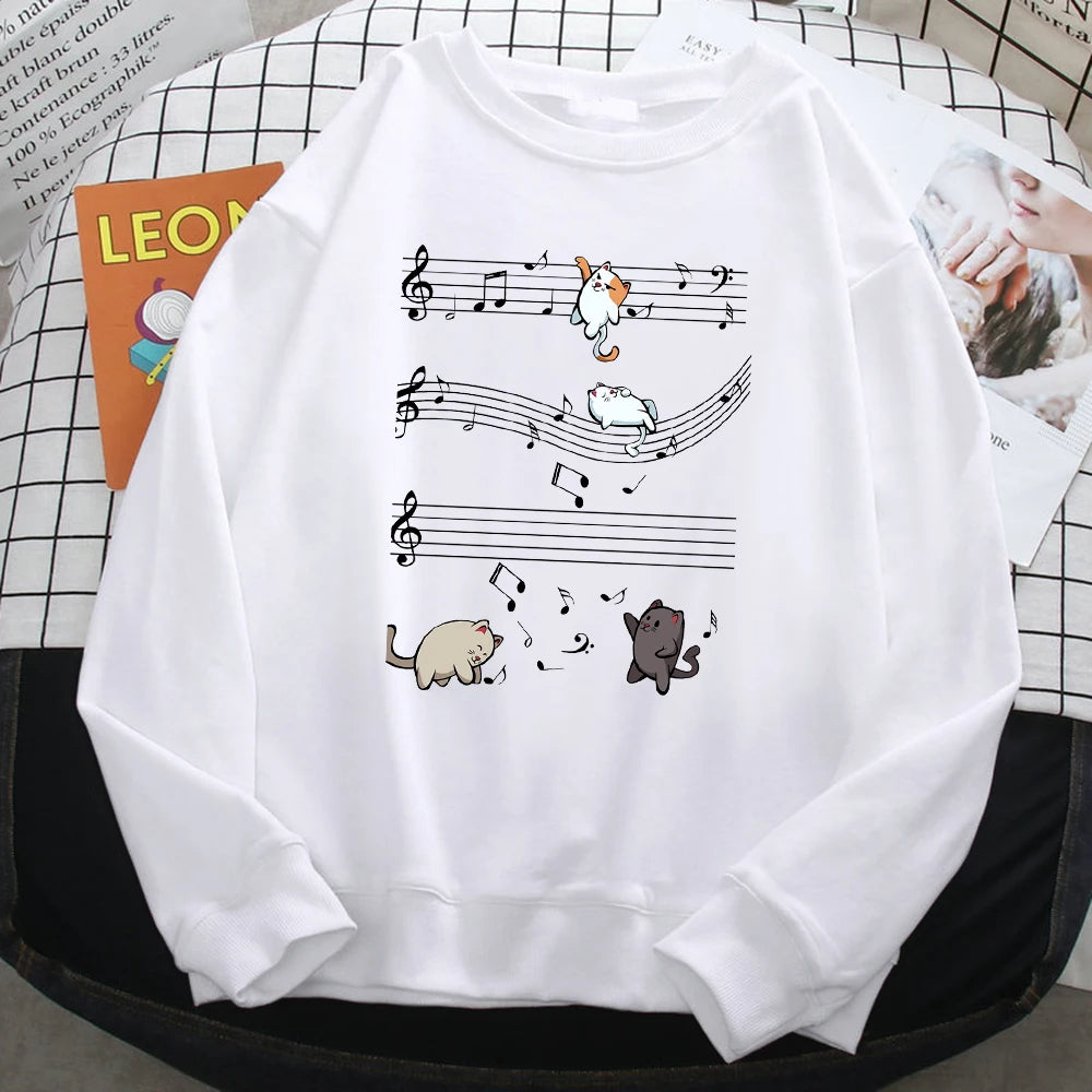 Women's Musical Cat Hoodie