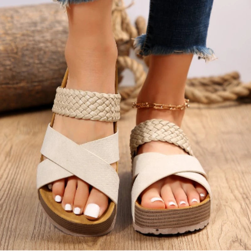 EcoComfort Cork Platform Sandals