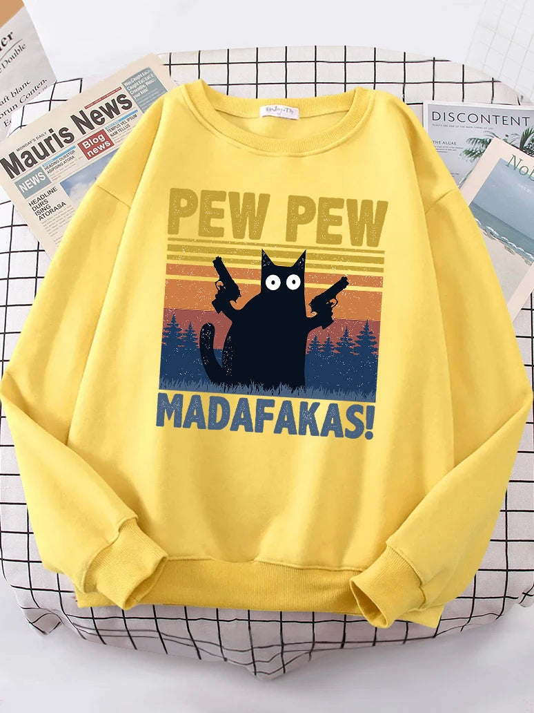 High Quality Pew Pew Cat Hoodie