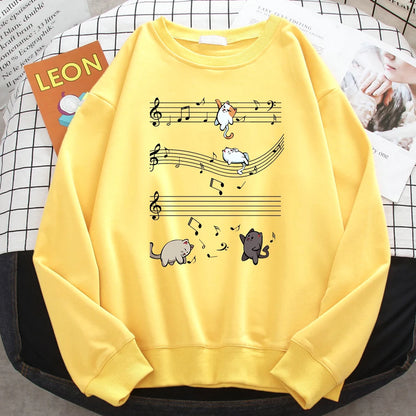 Women's Musical Cat Hoodie