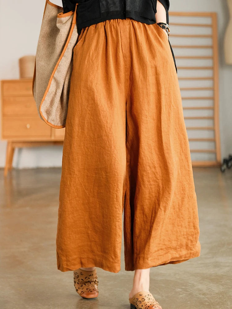 Casual Chic Cotton Linen Capris