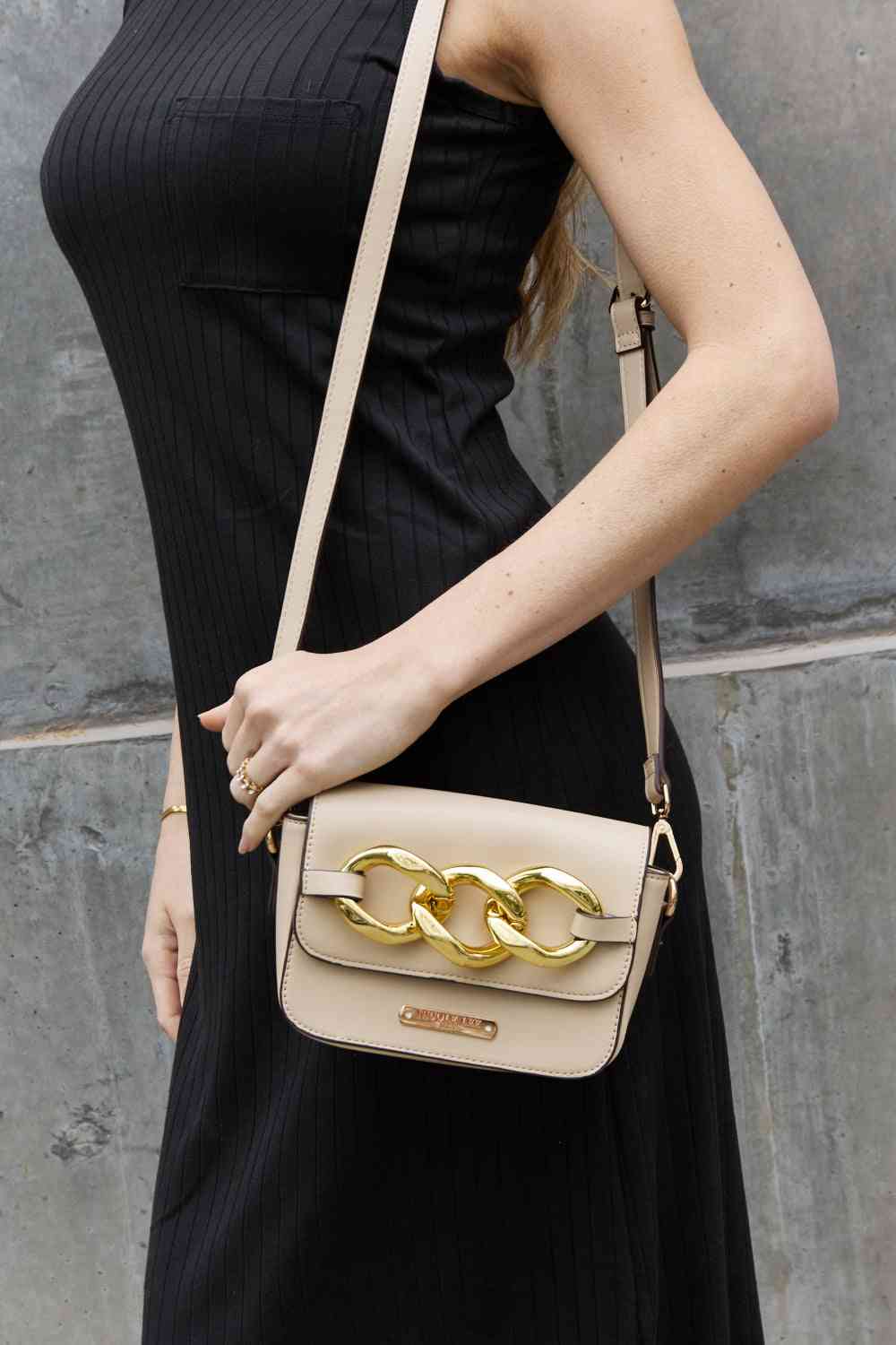 Chain Decorated Crossbody Bag