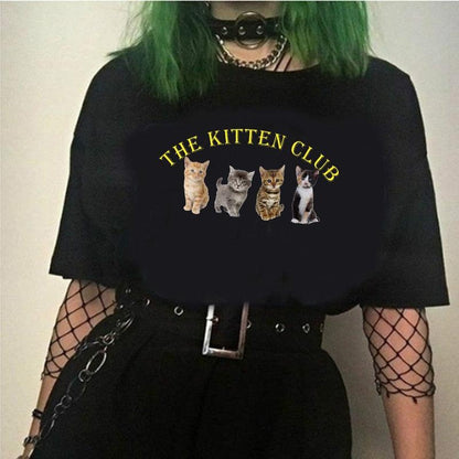 The Kitten Club Oversized Graphic T-Shirt for Women - itsshirty