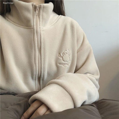 Winter Lamb Wool Hooded Sweatshirt - itsshirty